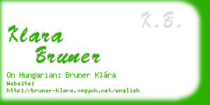 klara bruner business card